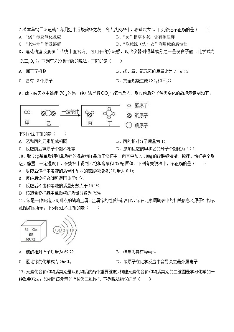 河南省洛阳市新安一高2022-2023学年高一上学期期末阶段质量检测化学试题（Word版含答案）02