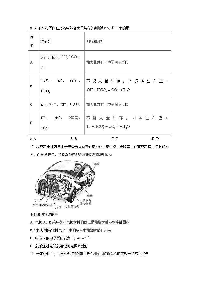河南省安阳市2023届高三化学上学期期中考试试卷（Word版附答案）03