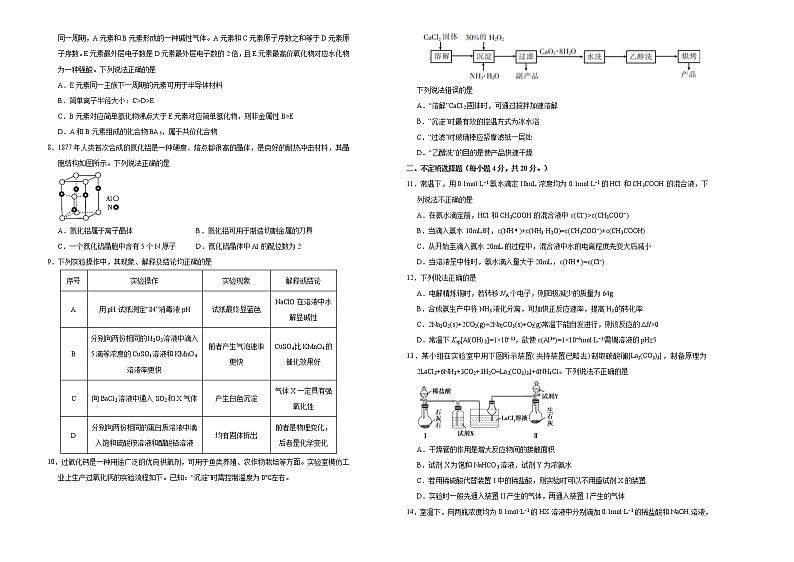 高中化学  2021届高考考前冲刺卷 化学（七） 学生版第2页