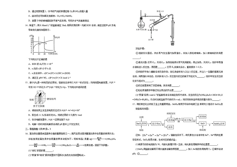 高中化学  2021届高考考前冲刺卷 化学（十二） 学生版第3页