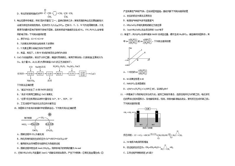 高中化学  2021届高考考前冲刺卷 化学（四） 学生版第2页