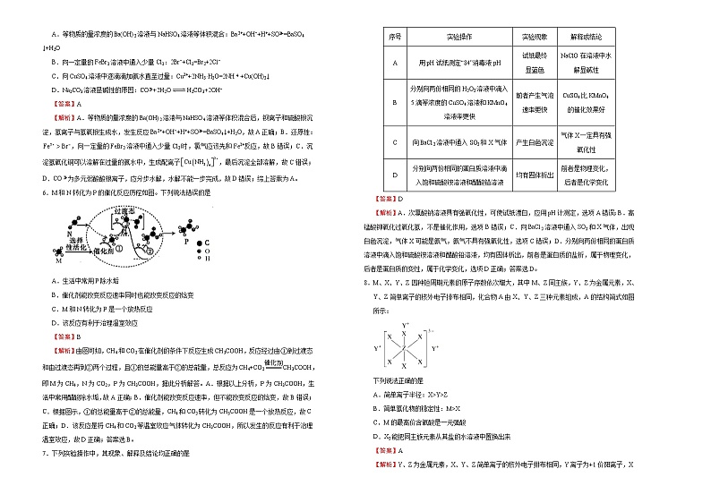 高中化学  2021届高考考前冲刺卷 化学（五） 教师版第2页