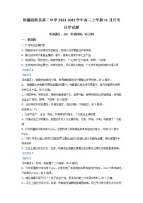 2021-2022学年新疆疏附县第二中学高三上学期11月月考化学试题 解析版