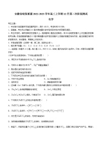 2022-2023学年安徽省皖优联盟高三上学期12月第二次阶段测试化学试题（word版）