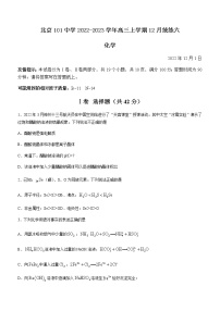 2022-2023学年北京101中学高三上学期12月统练六化学试题（word版）