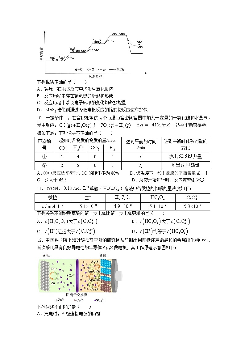 2022-2023学年北京市房山区高三上学期期末考试化学试题（word版）03
