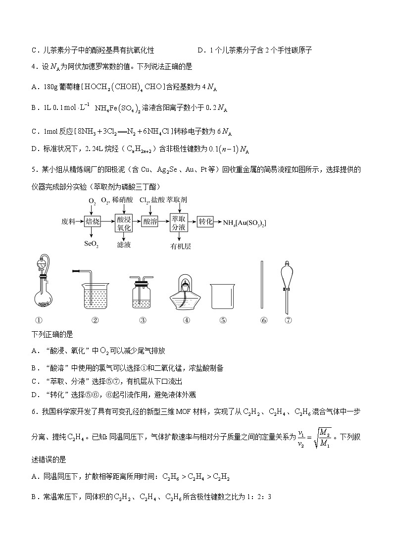 2022-2023学年河南省实验中学TOP二十名校高三上学期12月调研考试化学试题（解析版）第2页
