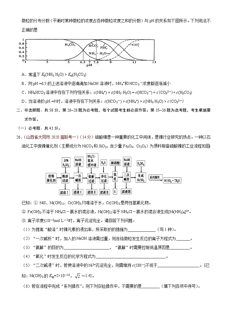 高中化学试卷03-2020年高考化学【名校、地市好题必刷】全真模拟卷（原卷版）第3页