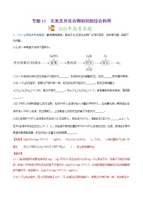 高中化学专题13 元素及其化合物知识的综合应用-2021年高考真题和模拟题化学分项汇编（解析版）