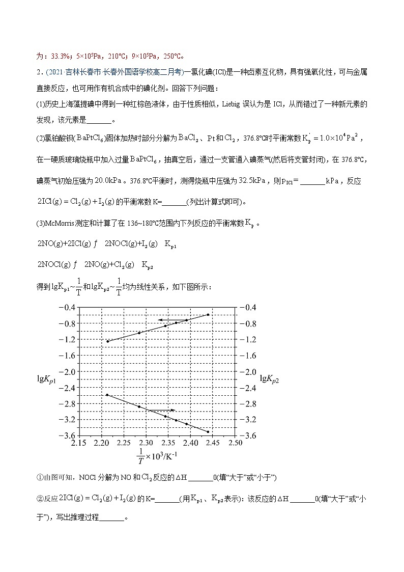 高中化学专题14 化学反应原理综合-2021年高考化学真题与模拟题分类训练（教师版含解析）03
