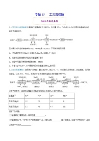 高中化学专题15 工艺流程题-2020年高考化学真题与模拟题分类训练（学生版）