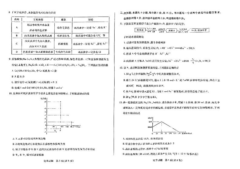 河南省安阳市2022-2023学年高一上学期1月期末考试化学试题  PDF版无答案02