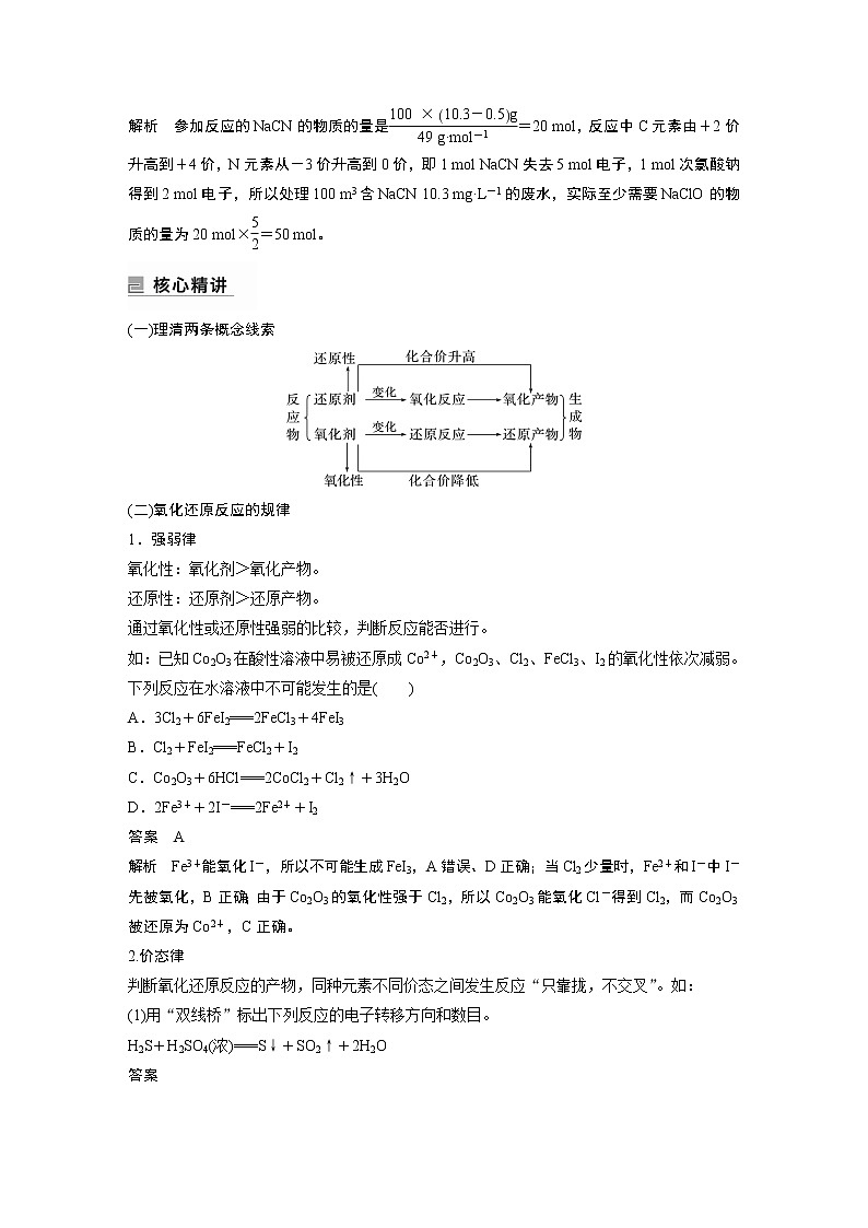 2023版高考化学步步高大二轮复习讲义第一部分 专题5　氧化还原反应的概念、规律及应用【解析版】02