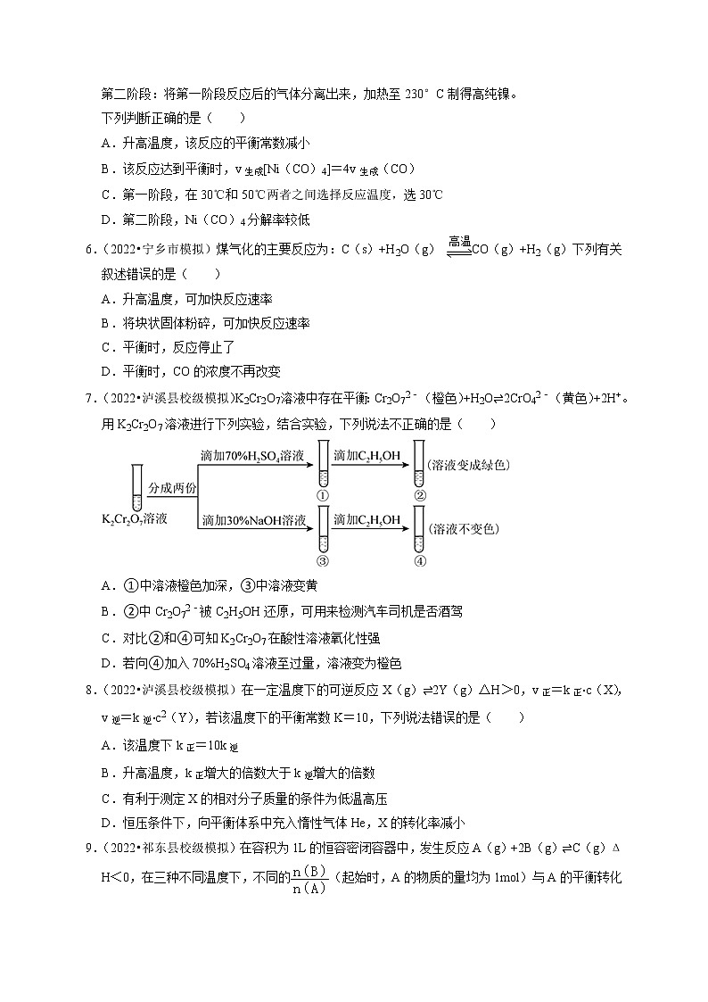 最新高三化学二轮复习 专练训练6-化学反应速率和化学平衡第3页