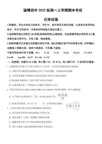 山东省淄博市第四高级中学2022-2023学年高一上学期期末学情自测化学试题（PDF版含答案）