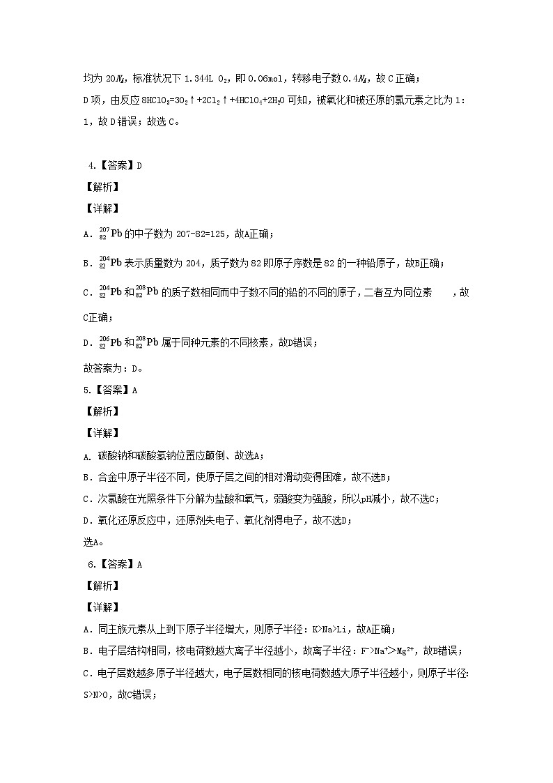 化学试题答案第2页