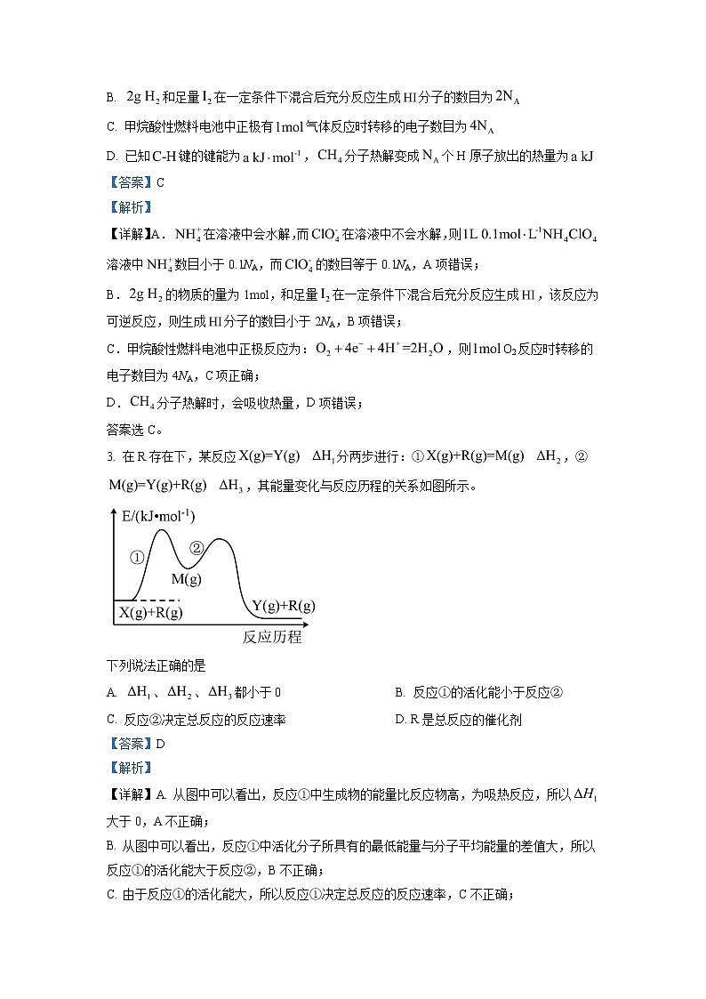 2021-2022学年河南省平顶山市高二上学期期末调研考试化学试题 解析版02