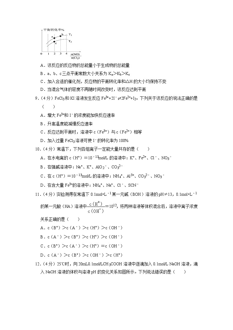 2022-2023学年甘肃省兰州第二中学高二上学期期中考试化学试题03