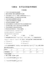 专题06 化学反应的速率和限度【专项训练】-2020-2021学年高一化学下学期期中专项复习（人教版2019必修第二册）