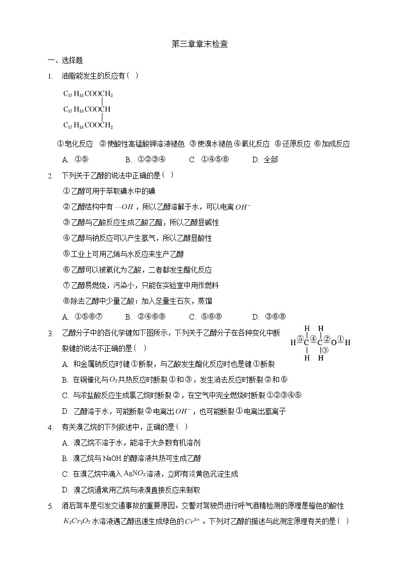 第三章章末检测-练习-2020-2021学年下学期高二化学同步精品课堂(新教材人教版选择性必修3)（原卷版）第1页