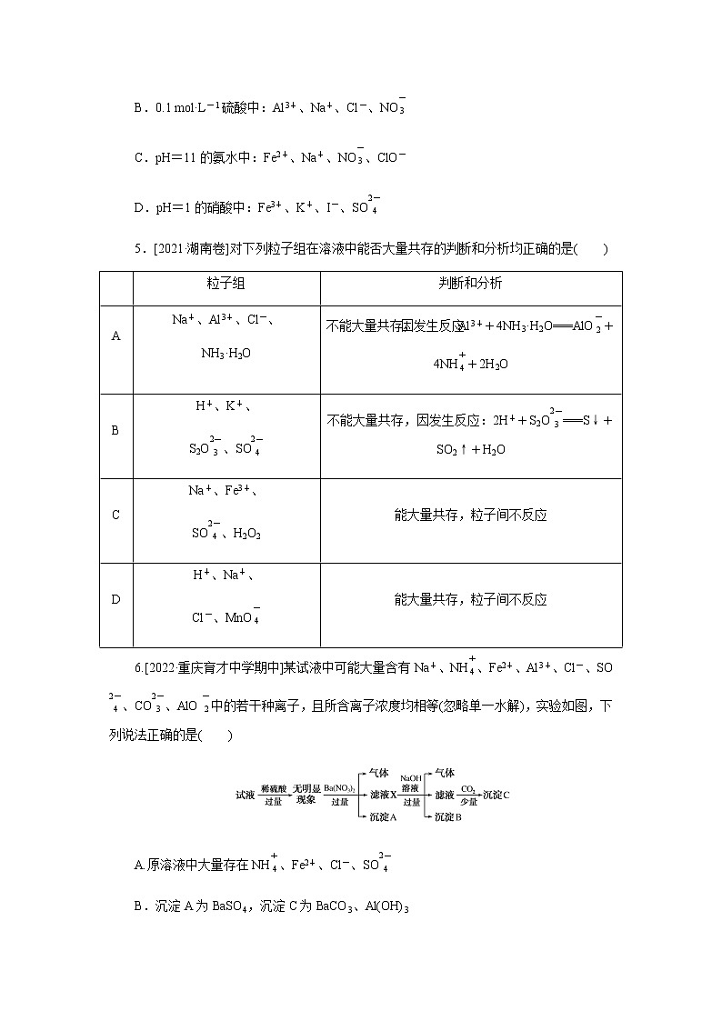 高考化学二轮复习专项分层特训练8  离子共存　离子的检验及推断  含答案第2页