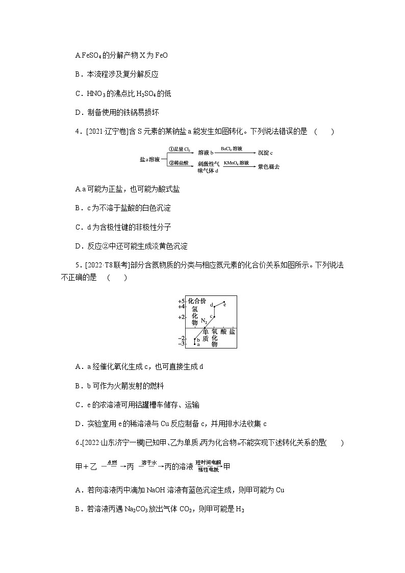 高考化学二轮复习专项分层特训练12  理清元素及其化合物的转化关系  含答案第2页