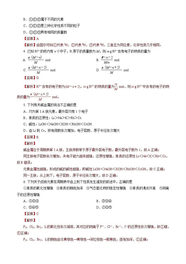 第04章 物质结构 元素周期律（A卷基础强化篇）02