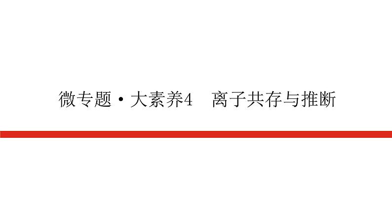 2023高考化学总复习微专题大素养离子共存与推断04课件第1页