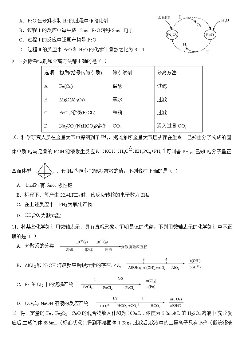 2023湖北省部分重点中学高一上学期期末联合考试化学试卷含答案03