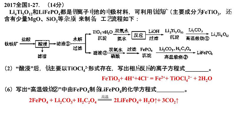 2023届高三化学二轮复习  专题1-工艺流程提分微专题-3  课件第4页