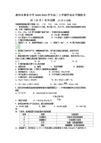 2020-2021学年广东省惠州市惠东中学高二上学期学业水平模拟考试（12月）化学试题 word版