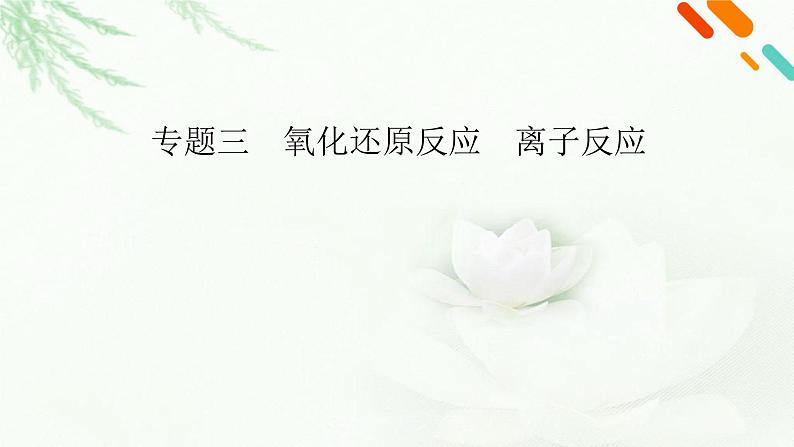 2023届高考化学二轮复习专题3氧化还原反应离子反应课件01