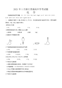 2021年1月浙江省普通高校招生学考化学试题（word版，含答案）