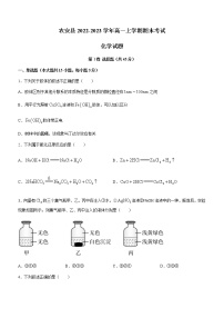 吉林省长春市农安县2022-2023学年高一上学期期末考试化学试题