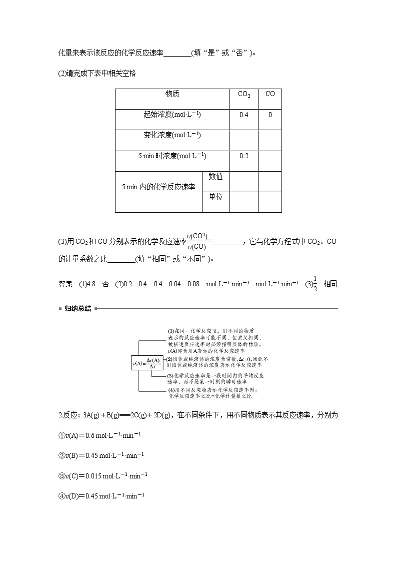 高中化学新教材同步必修第二册  第6章 第二节 第1课时　化学反应的速率 试卷02