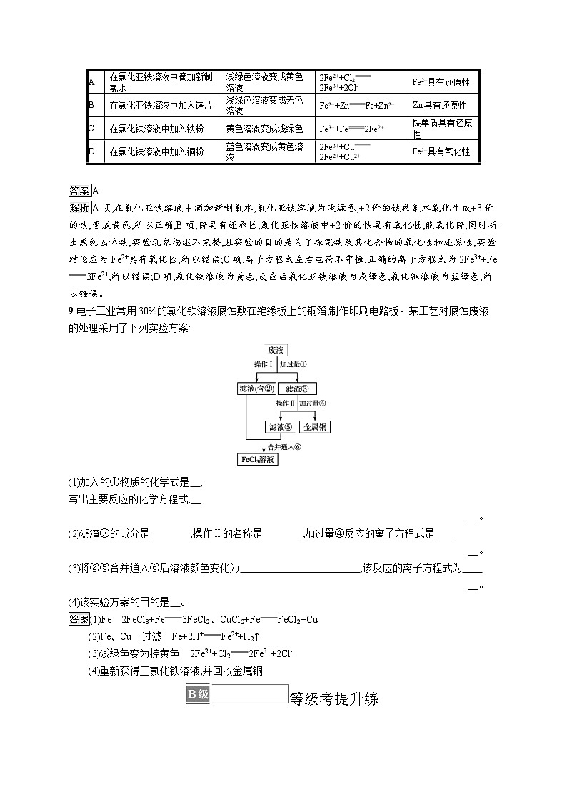 第3章　第1节　第1课时　亚铁盐和铁盐 试卷03