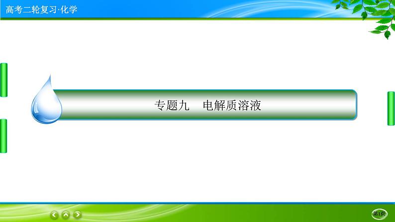 2023高三二轮复习化学（老高考）专题九　电解质溶液课件PPT01