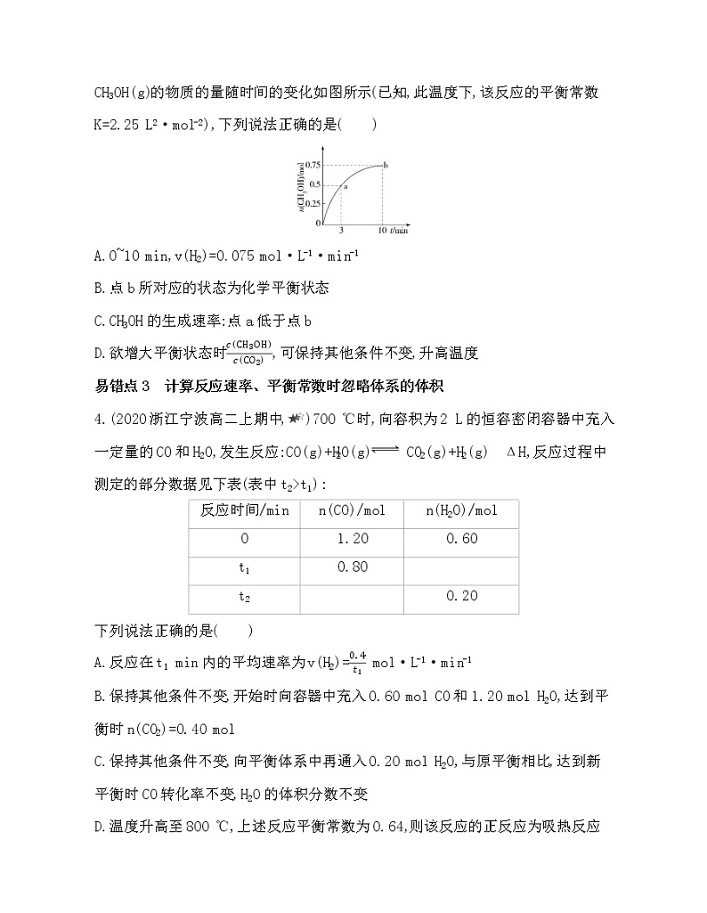 第2章 化学反应的方向、限度与速率 复习提升 试卷02