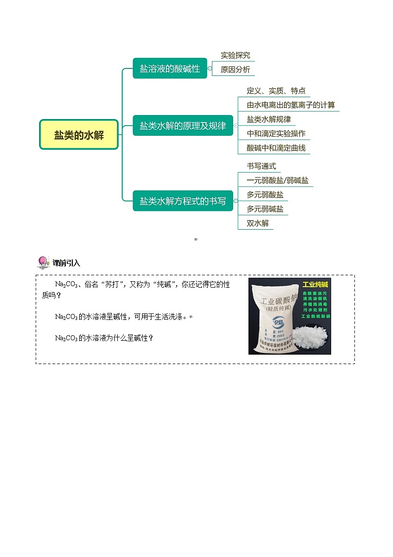 第19讲 盐类的水解（学生版）-高二化学同步精品讲义（人教2019选择性必修1）第2页