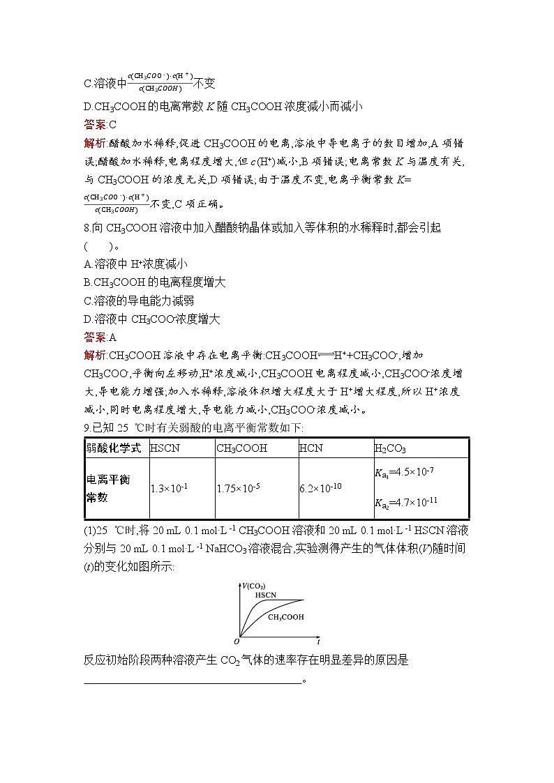 第三章　第一节　电离平衡 试卷03