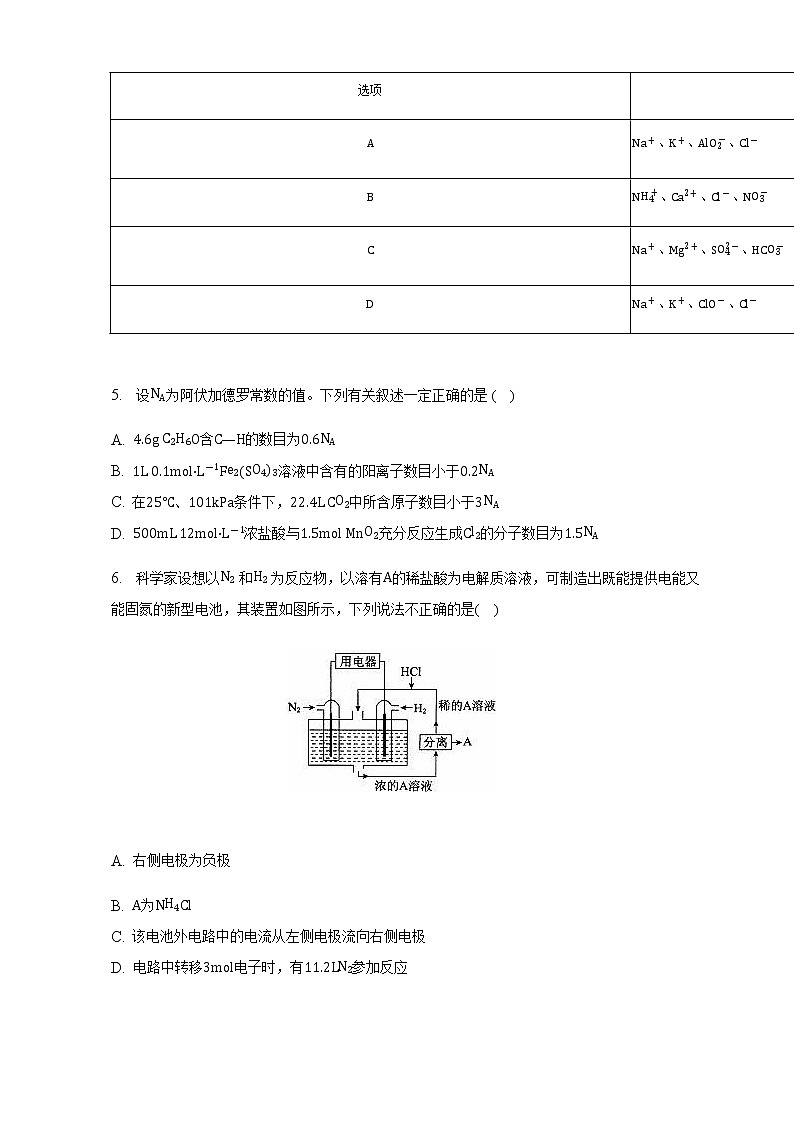 2023届安徽省滁州市定远县民族中学高三上学期期末考试化学试题含答案02