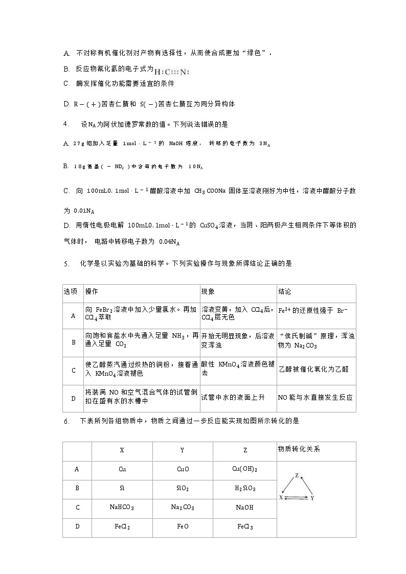 2022-2023学年山西省太原市第五实验中学校高三上学期期末考试化学试题含答案第2页