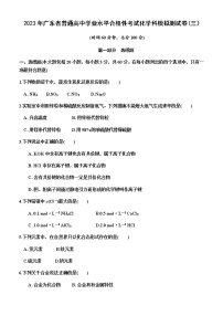 广东省2023年普通高中学业水平合格性考试化学科模拟测试卷(三）（Word版含答案）