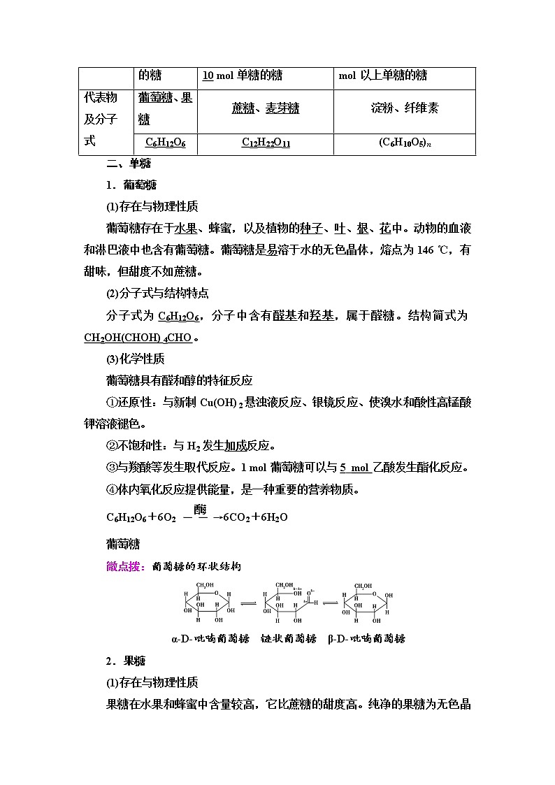 第4章  第1节　糖类 讲义【新教材】人教版（2019）高中化学选择性必修3第2页