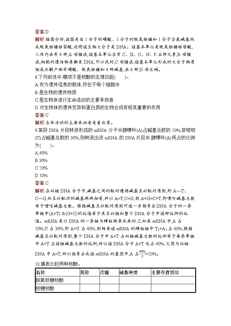 第4章　第3节　核酸 试卷03