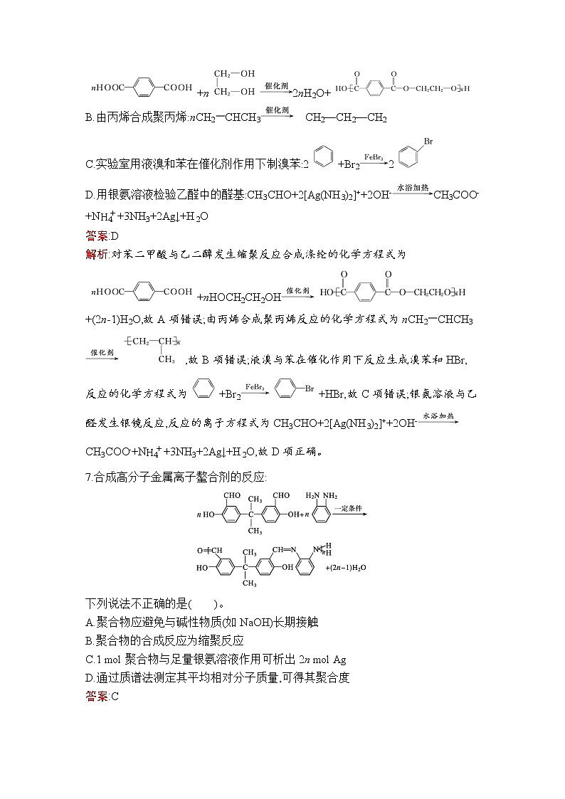 第5章　第1节　合成高分子的基本方法第3页