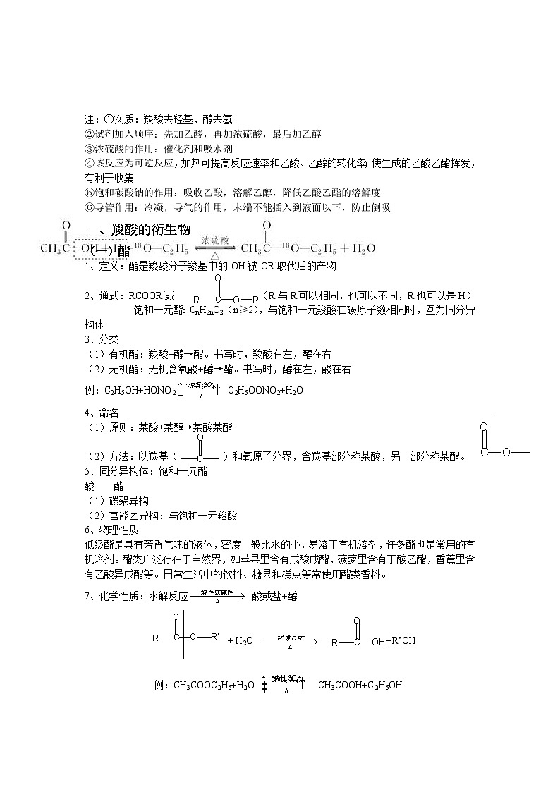 3.4 羧酸 羧酸衍生物 基础知识【新教材】 学案03