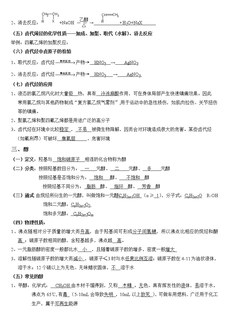 第三章 烃的衍生物 知识总结【新教材】03