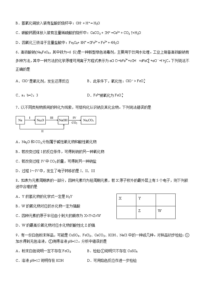 四川省泸州市部分中学2022-2023学年高一下学期开学考试化学试题（Word版含答案）02