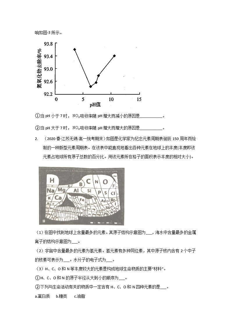 江苏省无锡市2020-2022三年高一化学下学期期末试题汇编3-非选择题02